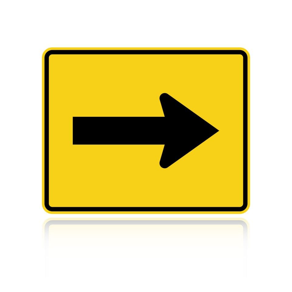 MUTCD W16-5PR Supplemental Right Arrow