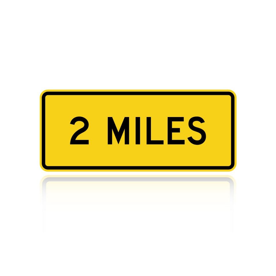 MUTCD W16-3AP (Distance) Miles (1 line) (plaque)