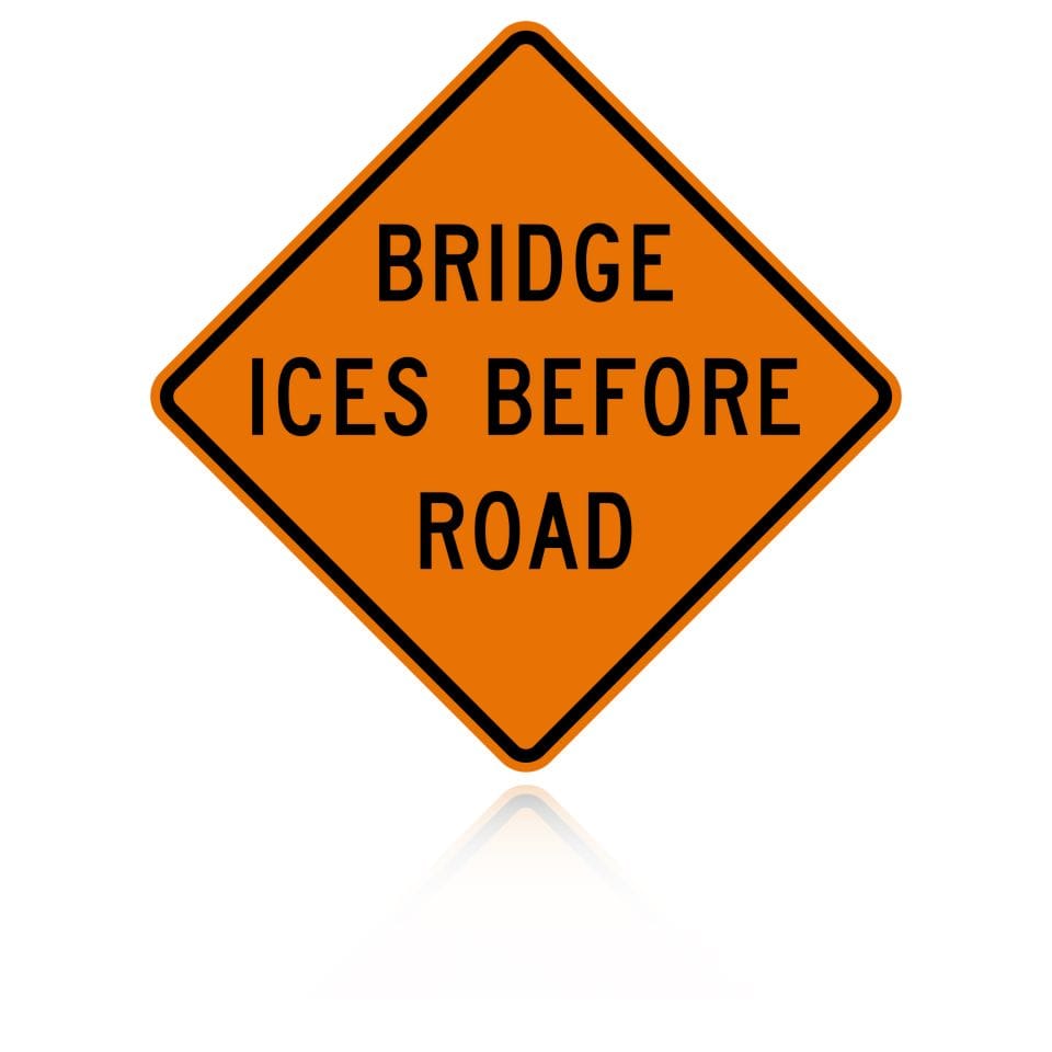 MUTCD W8-13 Bridge Ices Before Road