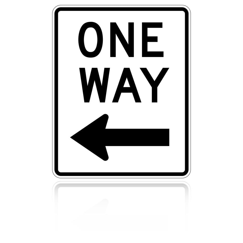 MUTCD R6-2L One Way Left Arrow