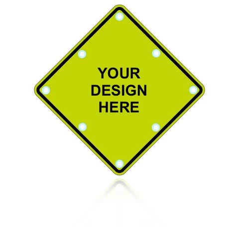 Custom Diamond Shape Solar Flashing LED Sign