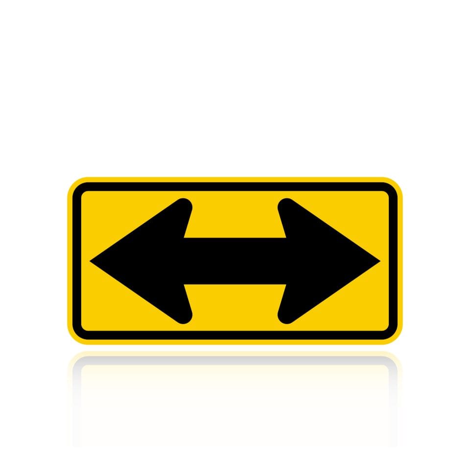 MUTCD W1-7 Two Direction Large Arrow