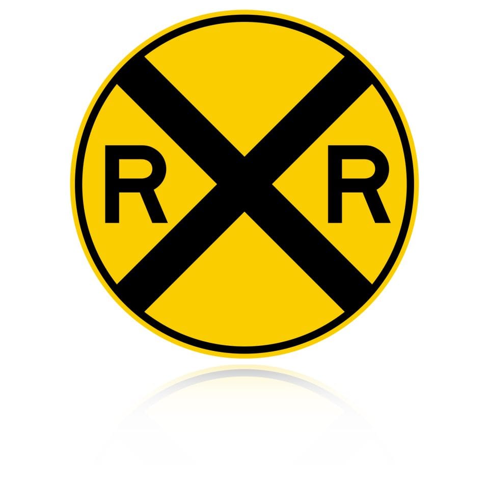 MUTCD W10-1 Railroad Crossing — Yellow sheeting