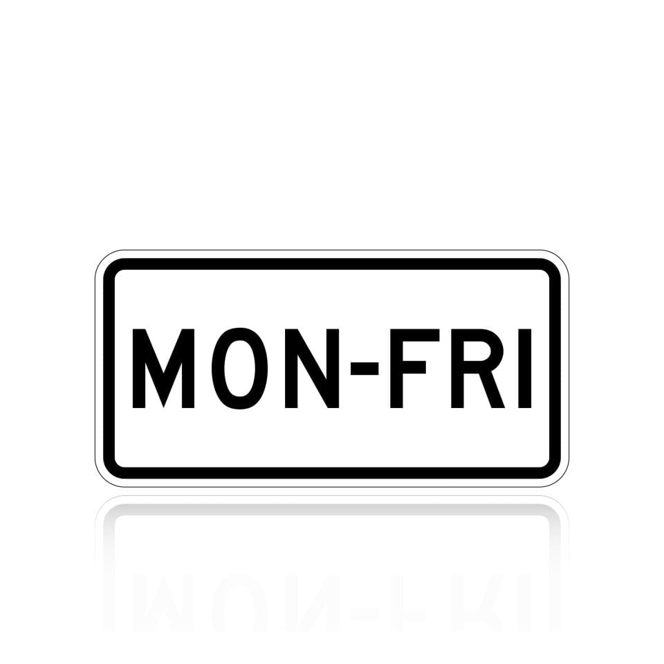 MUTCD S4-6P (Days of Week) (plaque)