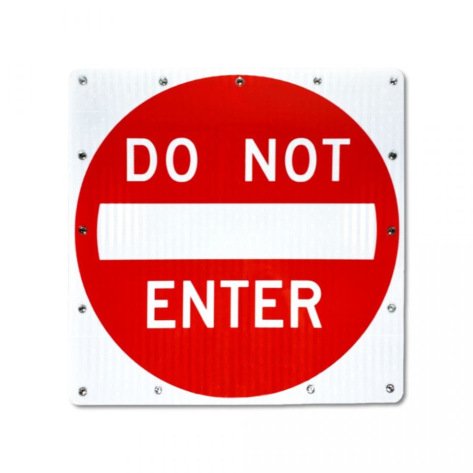 24" Solar Flashing Do Not Enter Sign for Safety