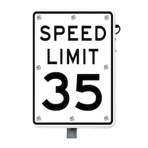 35mph Flashing Speed Limit Sign for Enhanced Driver Safety