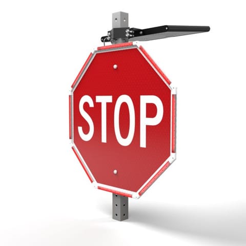 REFURBISHED: Helios Series: R1-1 36" Solar Flashing Perimeter LEDs "STOP" Sign