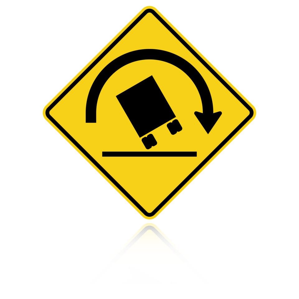 MUTCD W1-13R Truck Rollover