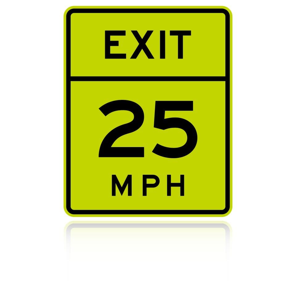 MUTCD W13-2 Advisory Exit 25 MPH