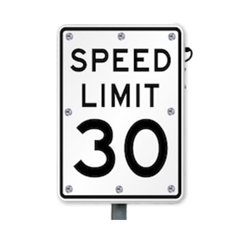 30mph Flashing Speed Limit Sign for Enhanced Driver Awareness