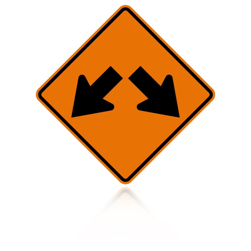 MUTCD W12-1 Double Arrow