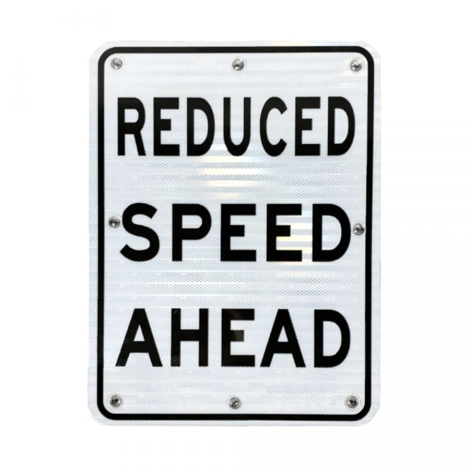 18" X 24" Solar Flashing Reduced Speed Ahead Sign