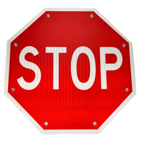 Produced in the United States: 30" Flashing Perimeter LED Stop Sign