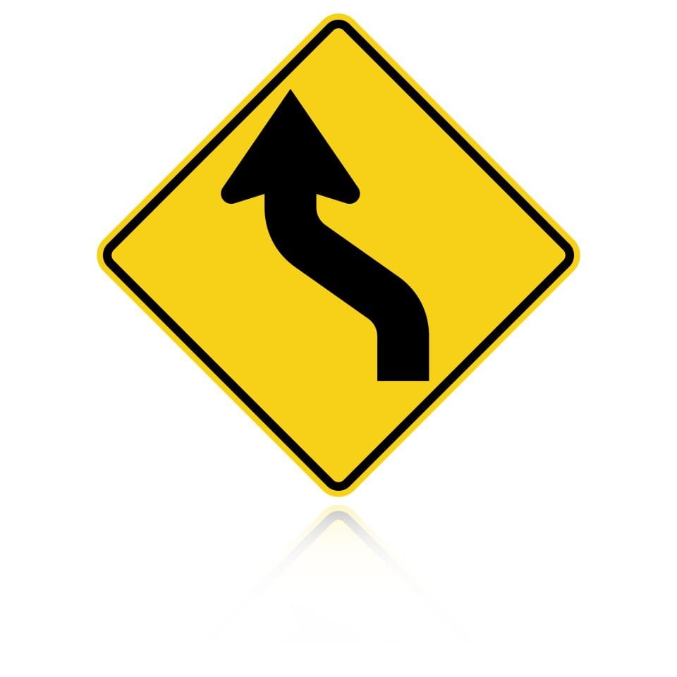 MUTCD W1-4L Reverse Curve Left