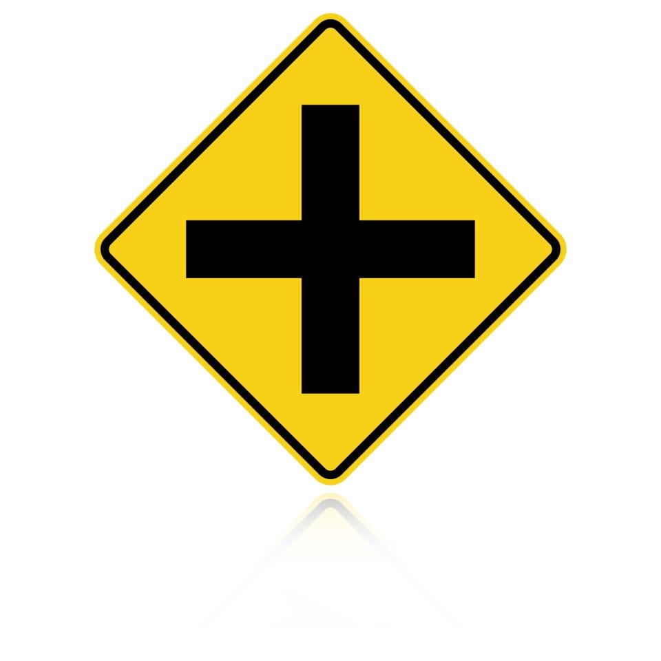 MUTCD W2-1 Crossroad Intersection Yellow