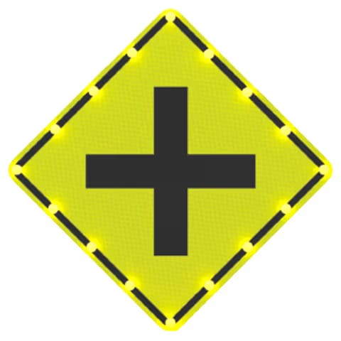 30" Flashing Intersection Ahead Sign