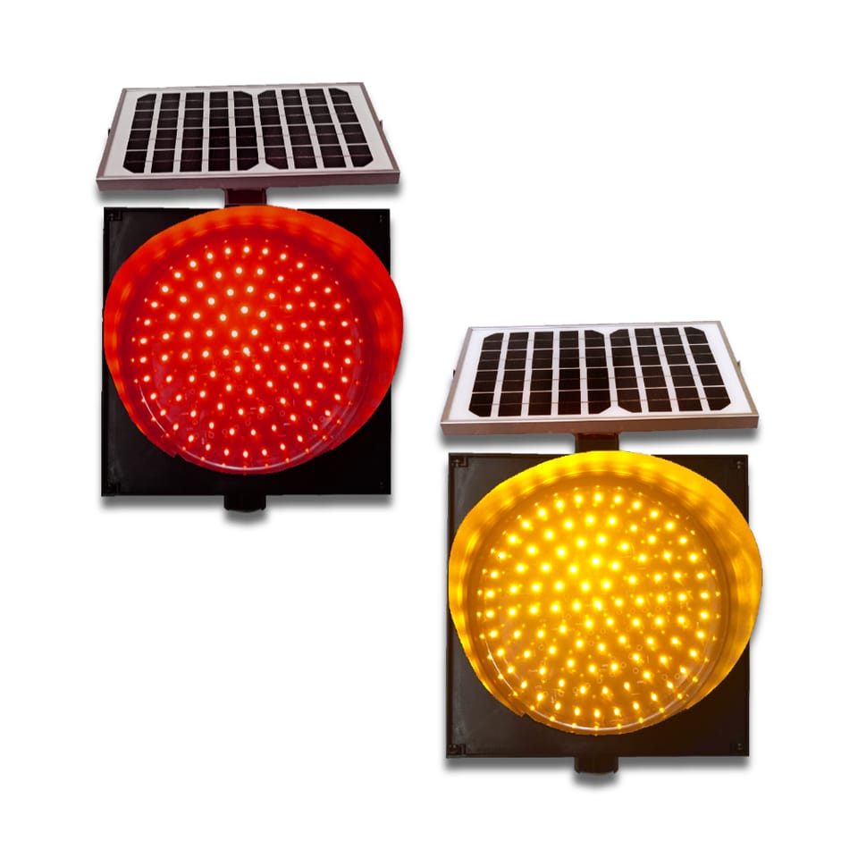 8" Solar Powered LED Flashing Beacon for Safety