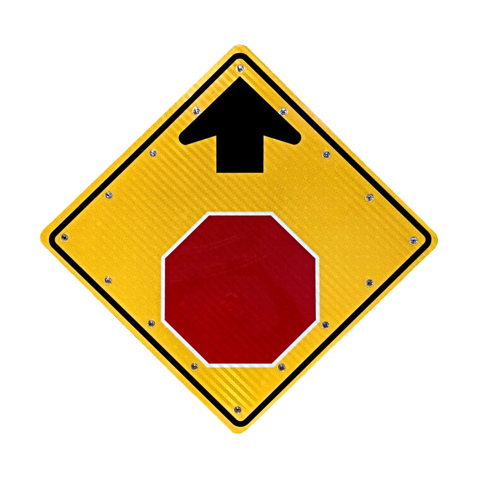 30" Solar Powered Flashing Stop Sign for Road Safety