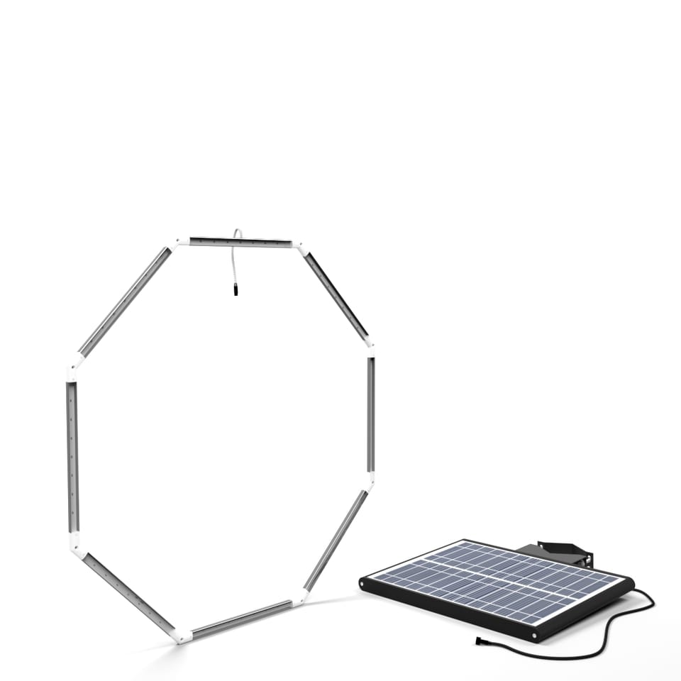 30" Solar Flashing LED Octagon Retrofit Kit for Traffic Safety Signs