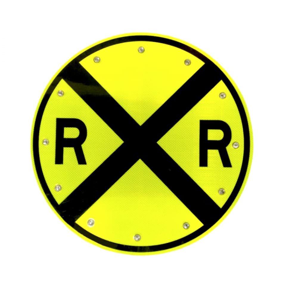 30" Solar Flashing Railroad Sign for Safety and Visibility