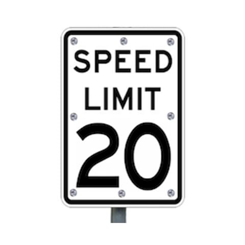 20mph Solar Flashing Speed Limit Sign
