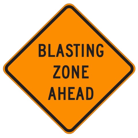 MUTCD W22-1 Blasting Zone Ahead