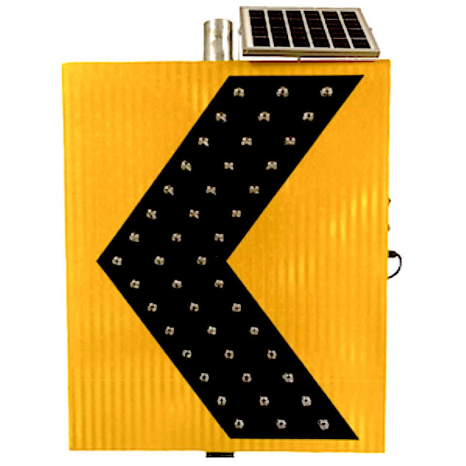 30" Solar Powered LED Flashing Chevron Sharp Curve Road Sign