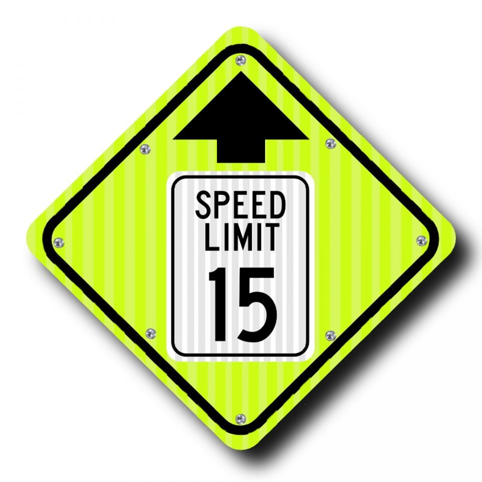24" Solar Flashing Reduced Speed Ahead Sign