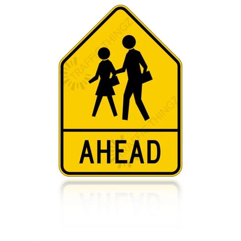 MUTCD SW24-3 (CA) School Ahead Sign