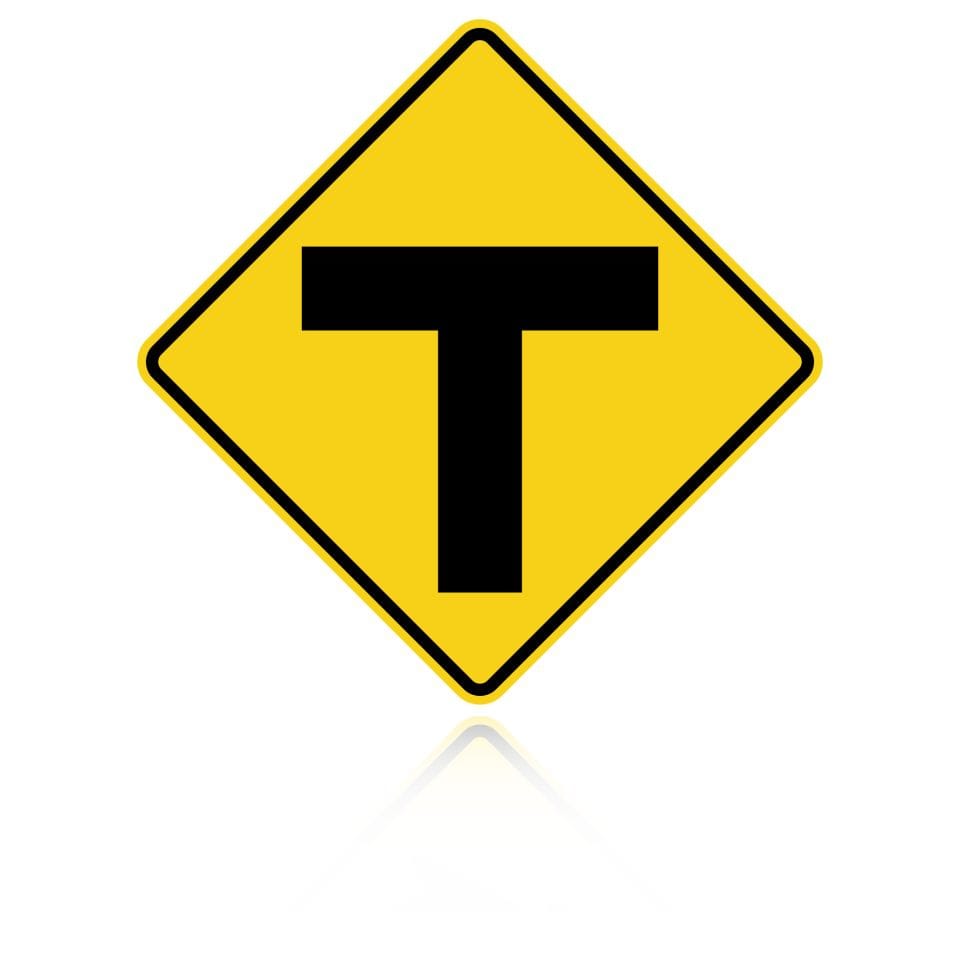 MUTCD W2-4 T-Intersection Yellow