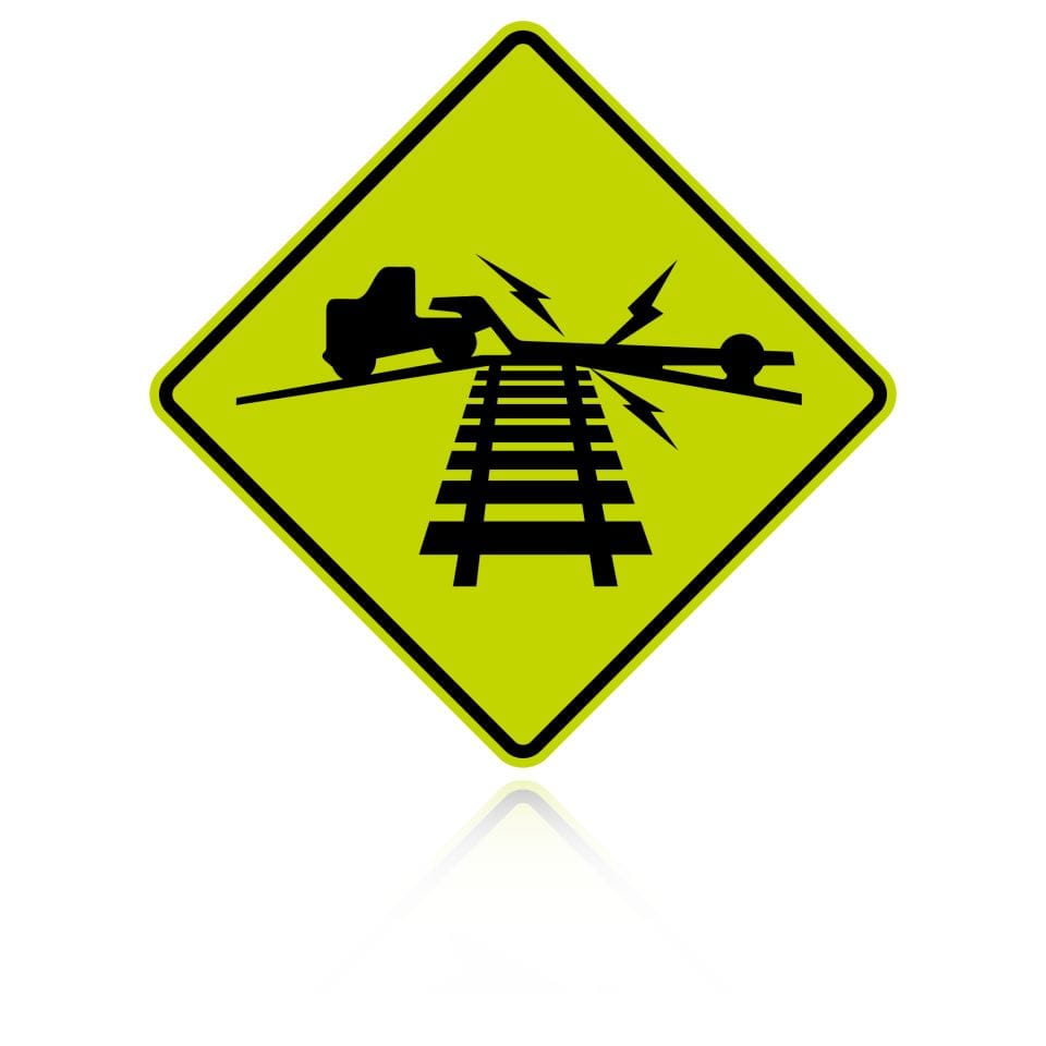 MUTCD W10-5 Low Ground Clearance — Fluorescent Yellow Green sheeting