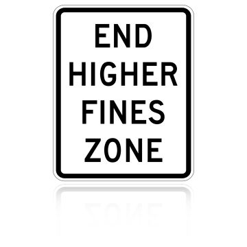 MUTCD R2-11 End Higher Fines Zone