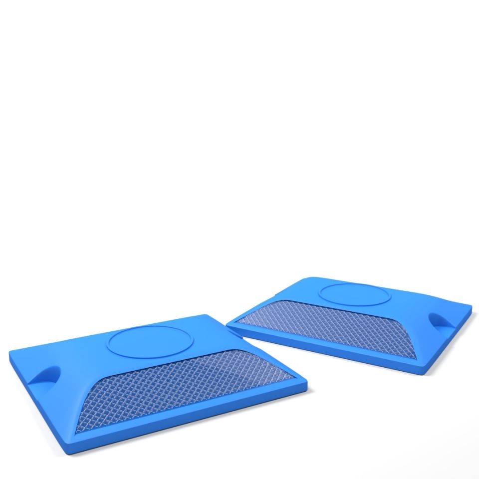10 Pack - Commercial Road Reflector - 4" x 4" Blue with Blue Reflector