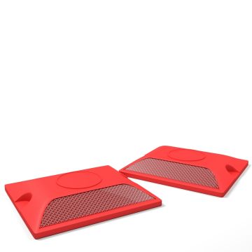 10 Pack - Commercial Road Reflector - 4" x 4" Red with Red Reflector