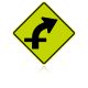 MUTCD W1-10AR Right Combination Curve / Cross Road Intersection
