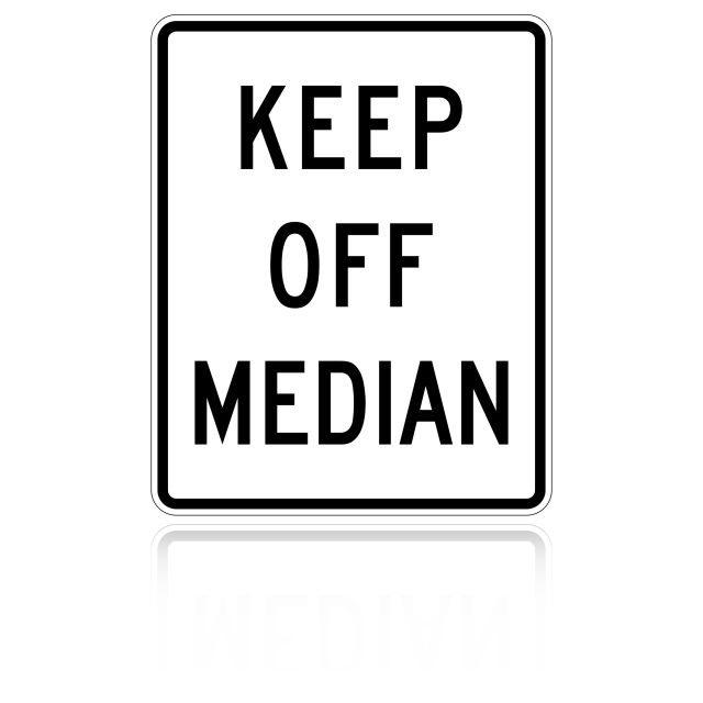 MUTCD R11-1 Keep Off Median