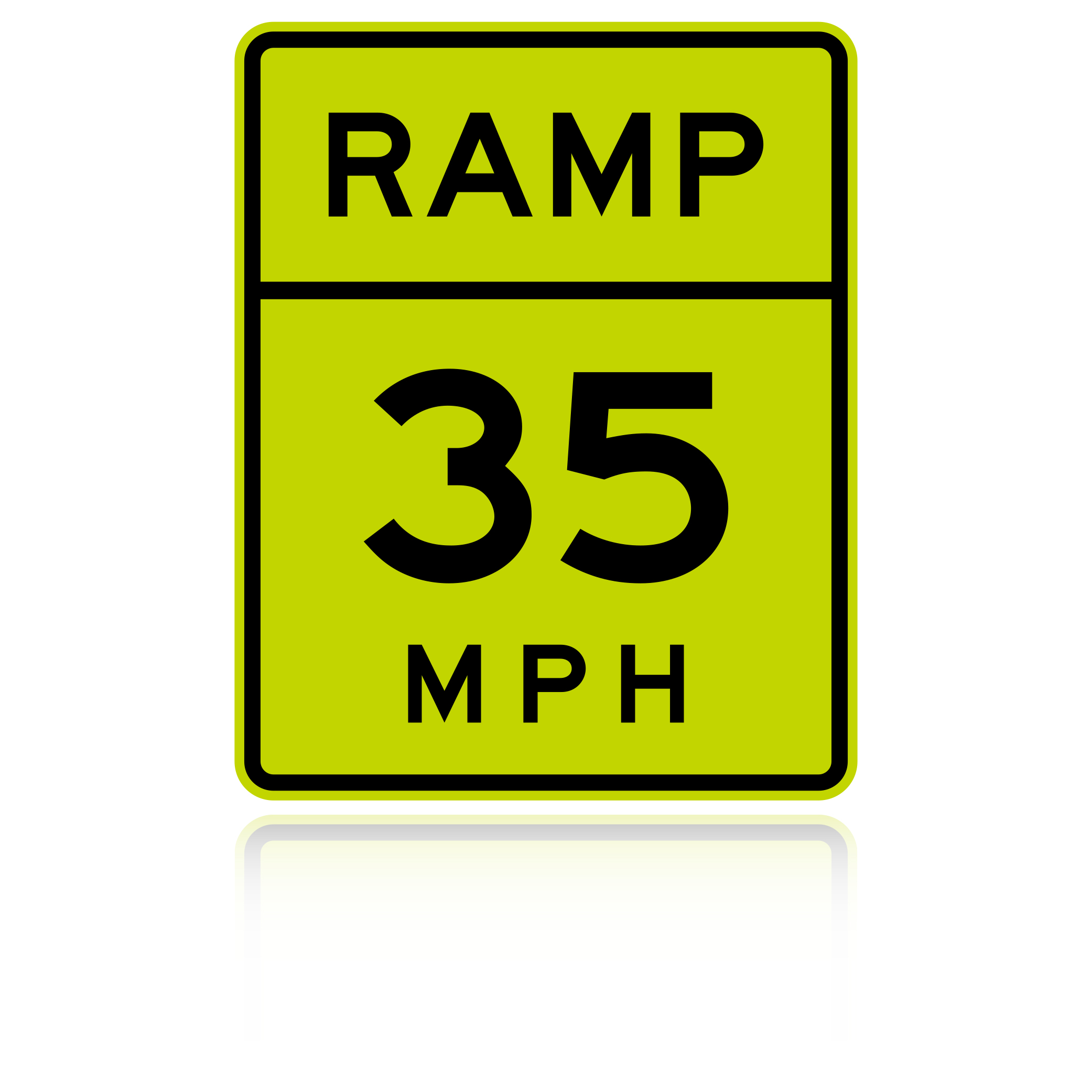 MUTCD W13-3 Advisory Ramp 35 MPH Road Warning Sign