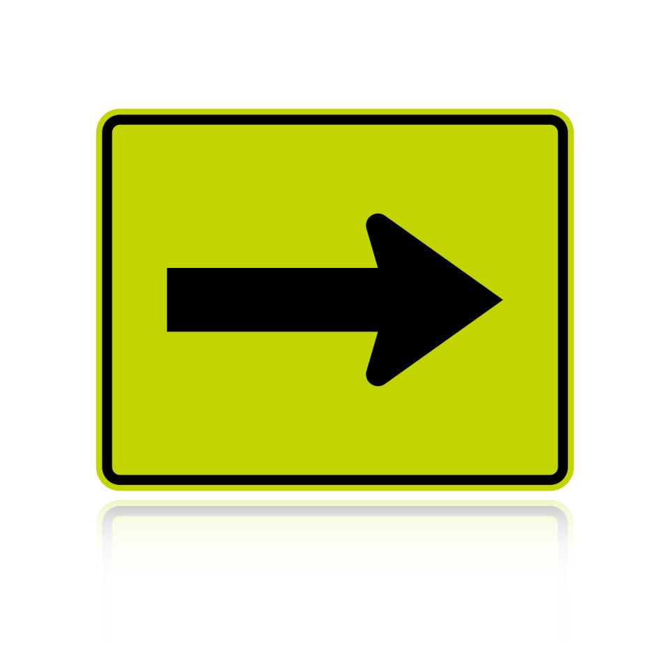 MUTCD W16-5PR Supplemental Right Arrow