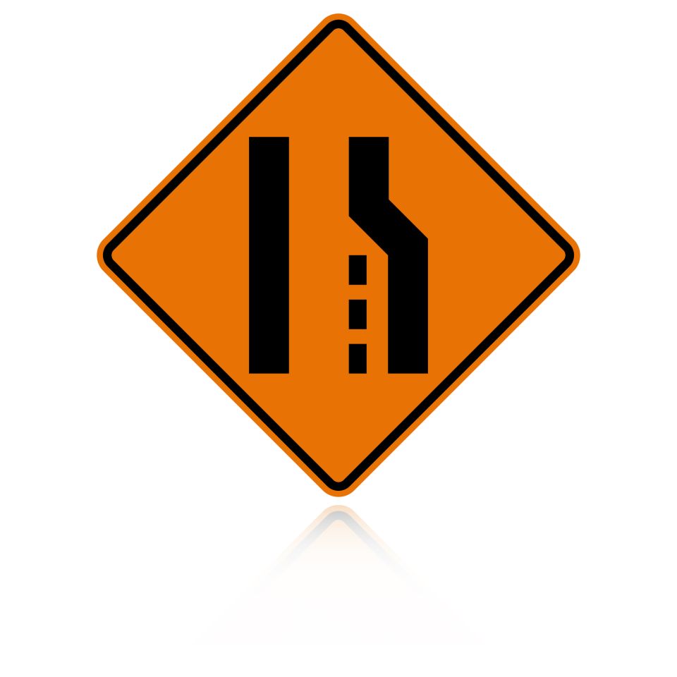 MUTCD W4-2R Right Lane Ends