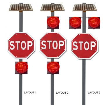 8" Solar LED Red Flashing Beacon Kit