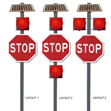 12" Solar LED Red Flashing Beacon Kit