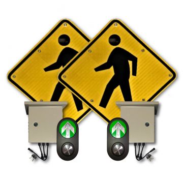 24" Push Button LED Flashing Crosswalk System