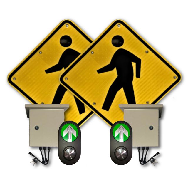 24" Push Button LED Flashing Crosswalk System