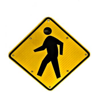 24" Solar Powered Flashing Crosswalk Sign
