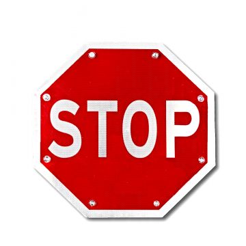 24" Solar Powered Flashing LED Octagon Stop Sign