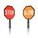 12" Flashing Hand Held Dual Sign Paddle