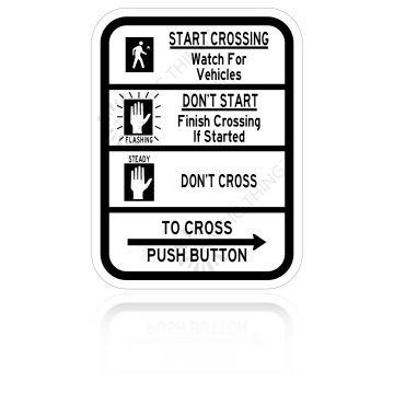 MUTCD R10-3B Pedestrian Traffic Signal Sign