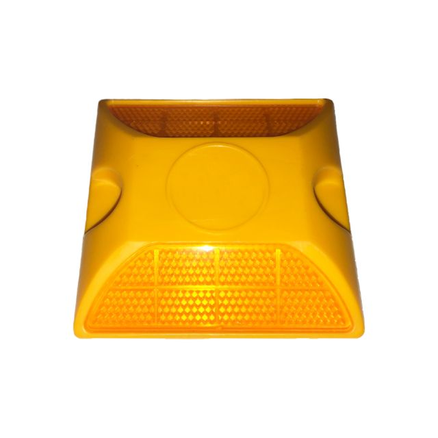 10 Pack - Commercial Road Reflector - 4" x 4" Yellow with Yellow Reflector