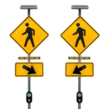 Solar Horizontal Rapid Flashing Beacon System with Push Button Activation
