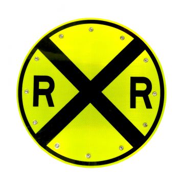36" Solar Flashing Railroad Sign